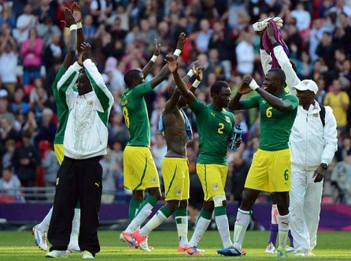 Senegal&#039;s players celebrate