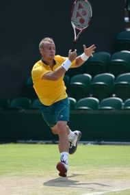 Lleyton Hewitt (seen at training on July 25) needed a wild card to make it into the Games