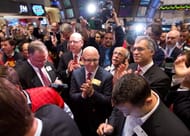Manchester United Executives Ring Opening Bell At New York Stock Exchange