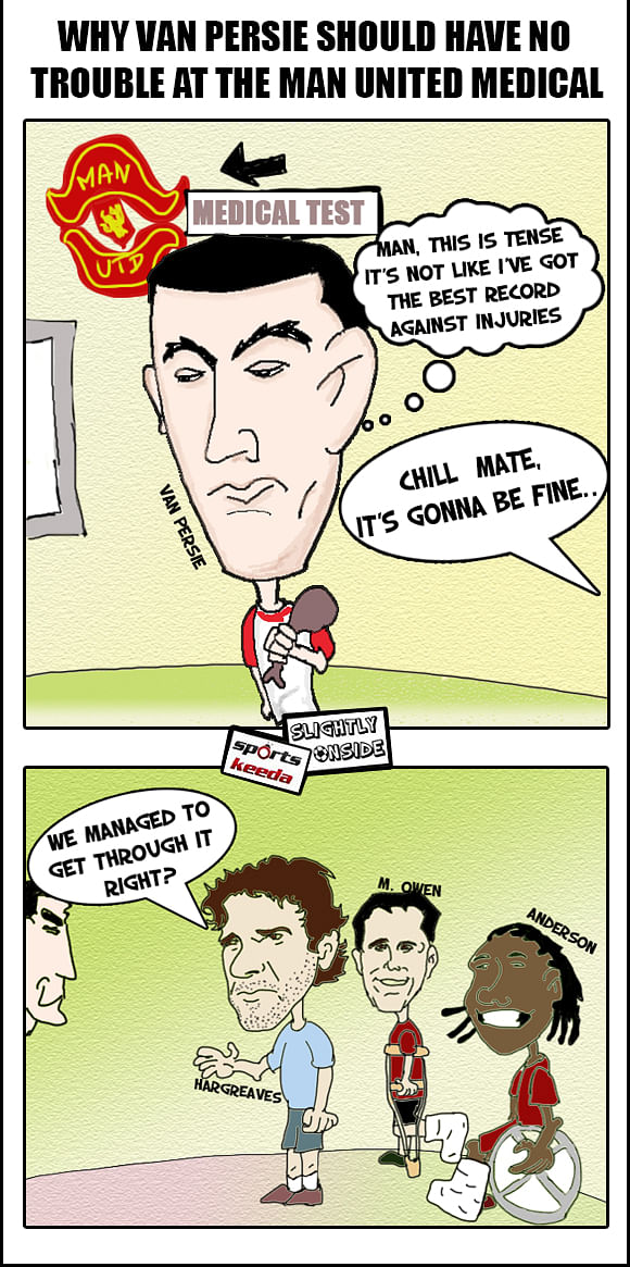 Comic: Why Van Pesie should have no trouble at the Man Utd medical