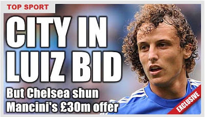 David Luiz: Man City's £30m bid rejected by Chelsea?