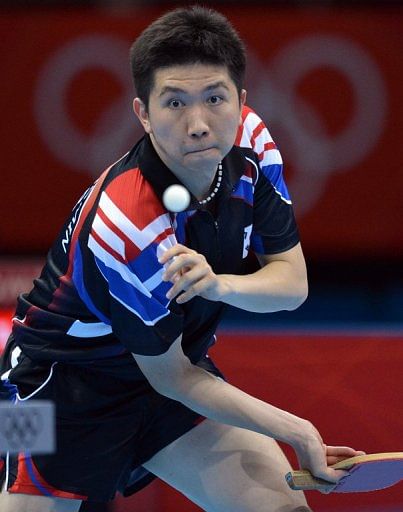 South Korea will play Portugal, 3-0 winners over hosts Great Britain, in the table tennis quarter-finals