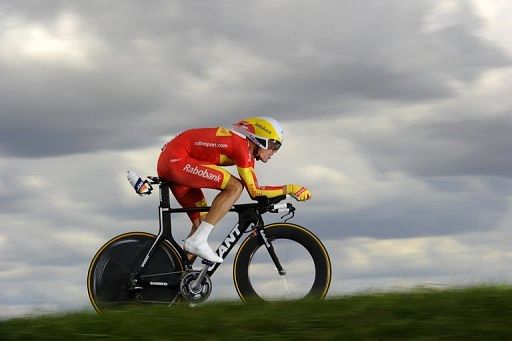 Spaniard Luis Leon Sanchez, pictured in July 2012, on Tuesday won the San Sebastian classic for the second time