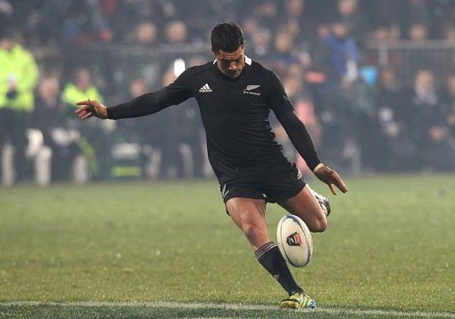 All Blacks player Dan Carter is seen in June. New Zealand were dominant in their match against Australia on Saturday