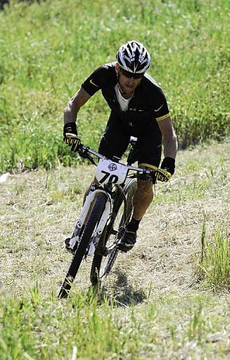 Armstrong finished second in the Power of Four mountain bike race in Colorado on Saturday