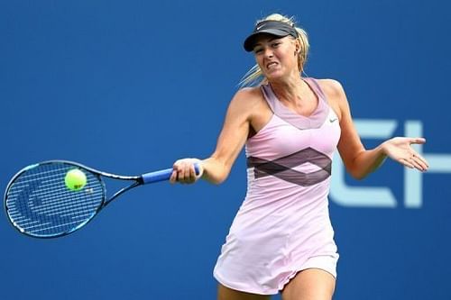 Maria Sharapova of Russia plays a forehand