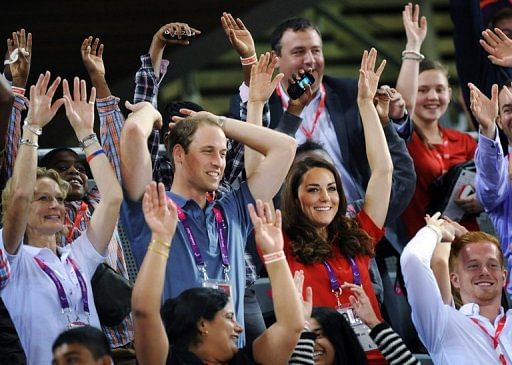 Prince William and wife Catherine watched the Paralympics today after The Queen declared the  games open last night