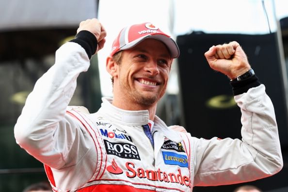 Button does not enjoy standing on Monza podium