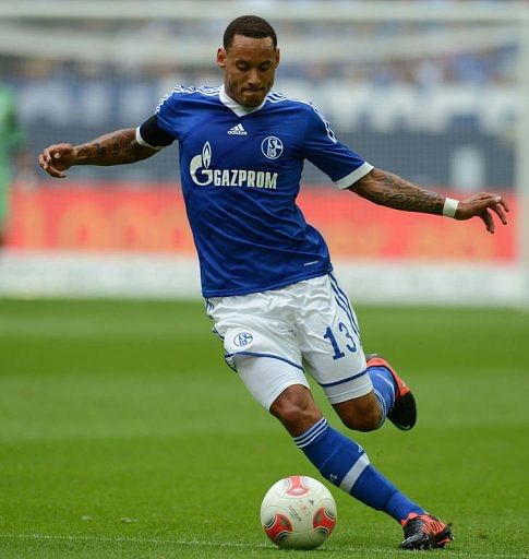 Schalke's midfielder Jermaine Jones plays the ball