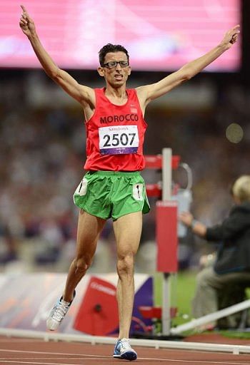 El Amin Chentouf of Morocco smashed the world best by more than 30sec in the T12 5,000m