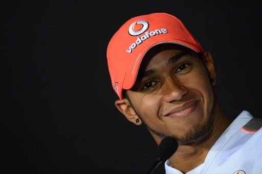 McLaren Mercedes&#039; British driver Lewis Hamilton attends a press conference at the Autodromo Nazionale circuit