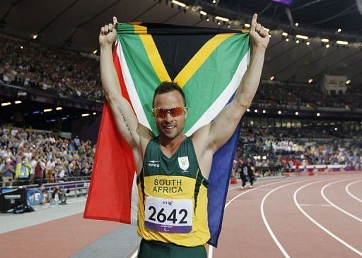 South African star Oscar Pistorius was among a record 4,200 athletes from 165 nations to take part