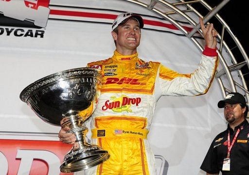 Ryan Hunter-Reay&#039;s fourth place allowed him to win the championship by three points over Will Power, 468-465