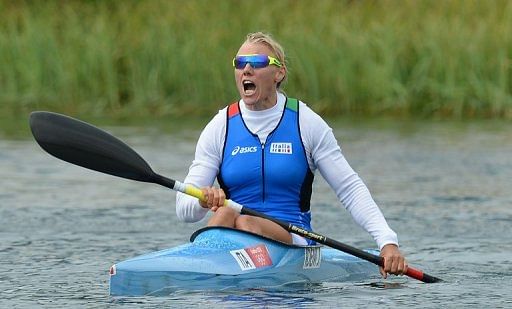 Italy&#039;s Josefa Idem, seen after competing in the kayak single 500m women&#039;s semifinals during the London 2012 Olympics