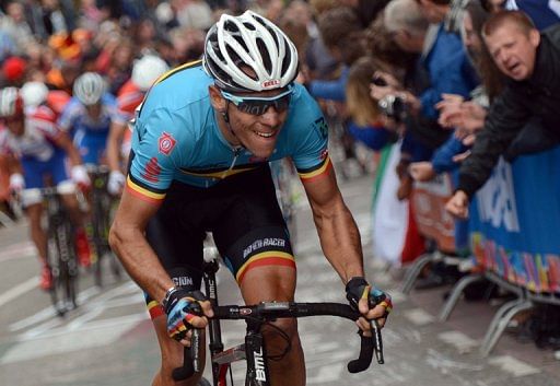 World champion Philippe Gilbert will showcase his new rainbow stripe jersey at the Tour of Lombardy on Saturday