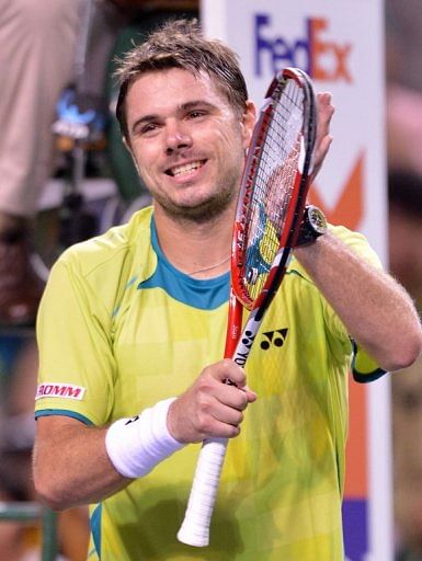 Swiss Stanislas Wawrinka beat Jeremy Chardy of France to make the quarter-final