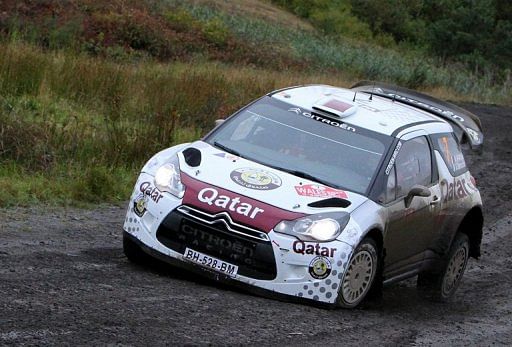 Qatar&#039;s Nasser al-Attiyah drives his Citroen DS3 during last month&#039;s Wales Rally