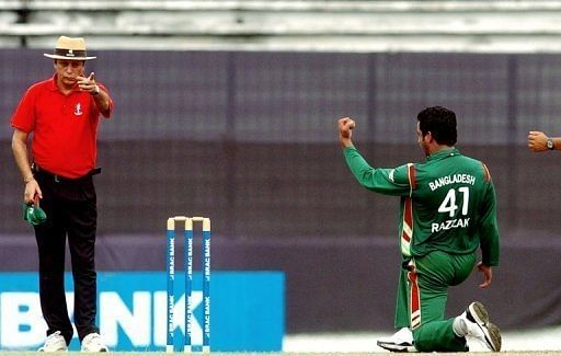 Bangladesh umpire Nadir Shah (left) has stood in 40 one-day internationals and a number of Twenty20 internationals