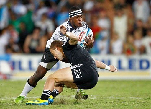 Fiji&#039;s Levani Botia is tackled by New Zealand&#039;s Kylem O&#039;Donnell during the final
