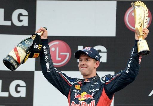 Reigning champion Sebastian Vettel secured a third win on the trot on Sunday