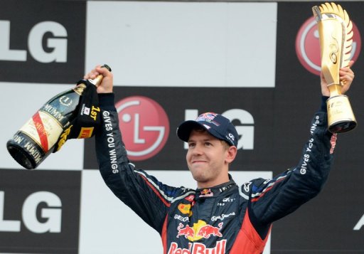 Reigning champion Sebastian Vettel secured a third win on the trot on Sunday