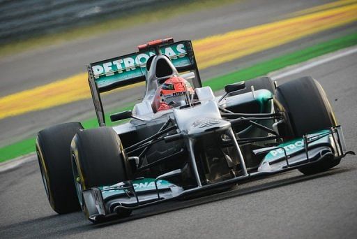 Schumacher is currently 14th in the world drivers&#039; championships