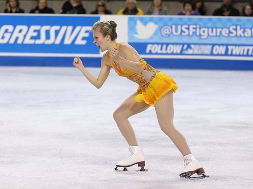 Ashley Wagner skates in the ladies free skate