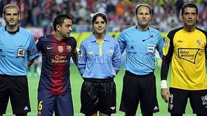 Xavi Gets a Handful of the Female Assistant