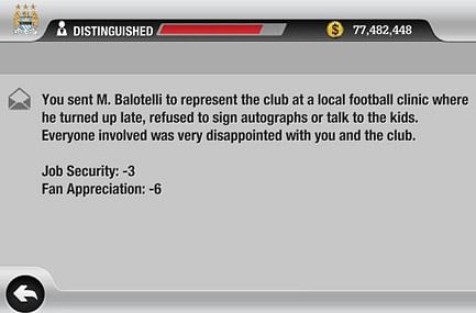 Balotelli up to his usual antics, even on FIFA 13