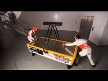 Video: Air Hockey challenge - Jenson Button vs. Lewis Hamilton