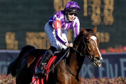 Jockey Joseph O&#039;Brien smiles after riding St Nicholas Abbey to win the Breeders&#039; Cup Turf in 2011