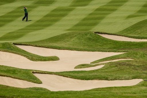 An eagle on the par-five seventh sparked a blazing run from the 2010 British Open winner today