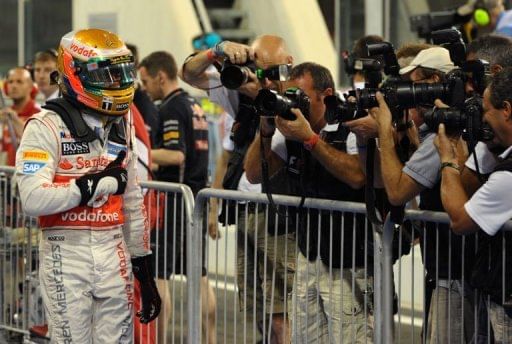 Hamilton storms to Abu Dhabi pole