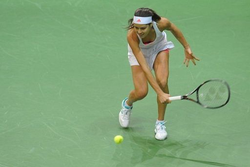 Ana Ivanovic slammed the ground in frustration several times during the match