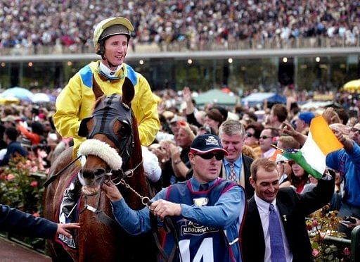 Australia&#039;s leading jockey Damien Oliver has won the Melbourne Cup twice