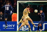 Paris Saint-Germain's Zlatan Ibrahimovic (L) shoots