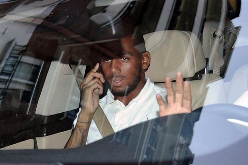 France international footballer Yann Mvila leaves the French Football Federation (FFF) headquarters in July