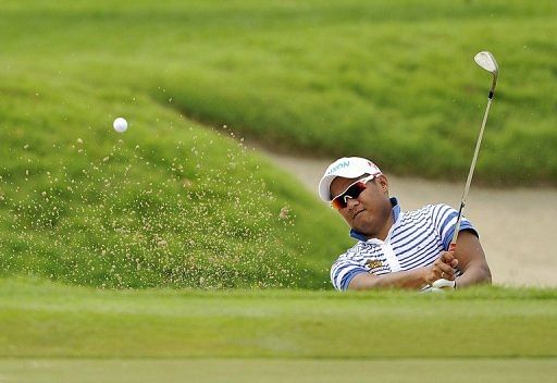 Thailand&#039;s Chapchai Nirat on Friday led on six-under-par 65 on the demanding Sentosa Golf Club course