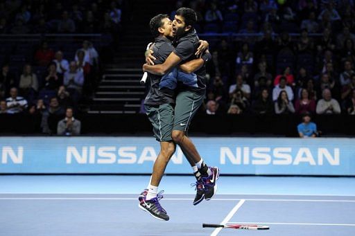 Bhupathi (left) admitted it was an emotional victory