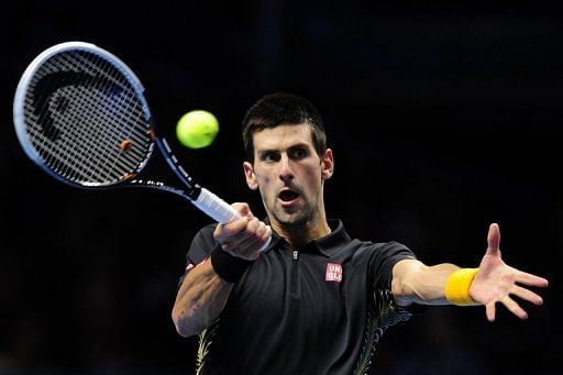 World number one Novak Djokovic, pictured, now faces Roger Federer in the final match of the season