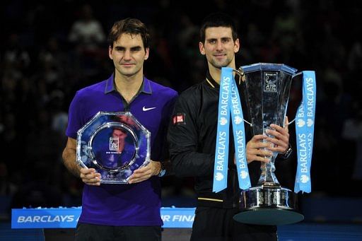 Novak Djokovic (right) won the first and last big men&#039;s tennis events of 2012