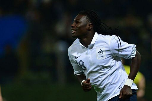 France&#039;s Bafetimbi Gomis celebrates after scoring