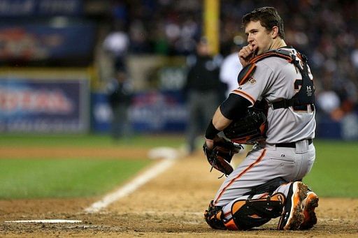 San Francisco catcher Buster Posey, pictured in October 2012