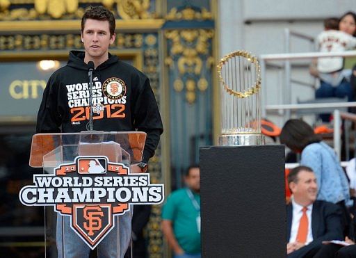 San Francisco Giants catcher Buster Posey has been named baseball&#039;s National League Most Valuable Player