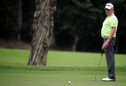 Miguel Angel Jimenez, 48, is bidding to become the oldest player to win a European Tour event