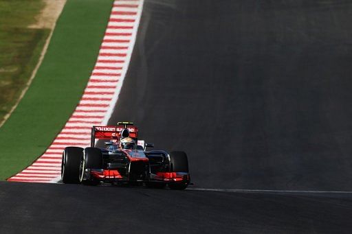 Lewis Hamilton of Great Britain and McLaren drives during the United States Formula One Grand Prix