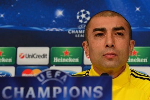 Chelsea&#039;s coach Roberto Di Matteo  attends a press conference at Juventus Stadium in Turin