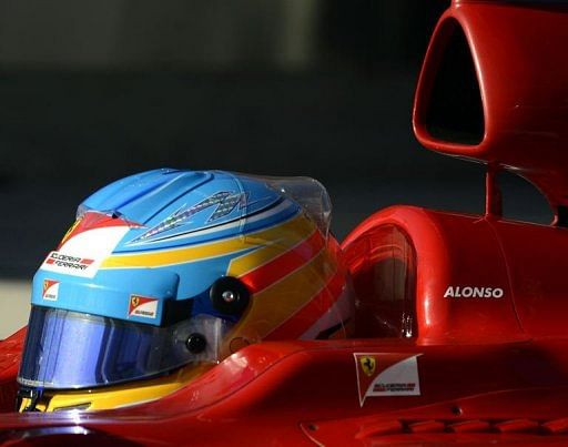 Spain&#039;s Fernando Alonso of Ferrari steers his car during the third practice session