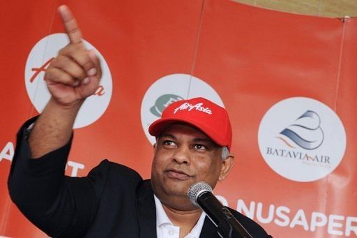 Tony Fernandes, at a news conference for his AirAsia airline in Jakarta in July 2012