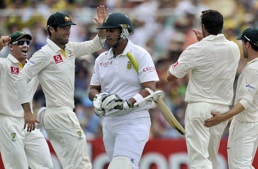 Rory Kleinveldt was out for a duck as Australia took firm control of the second Test